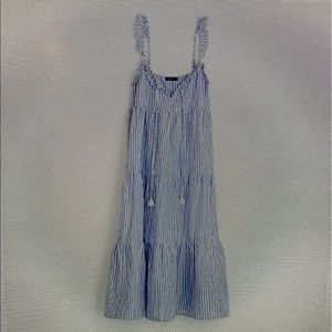 Cotton lined tiered maxi dress